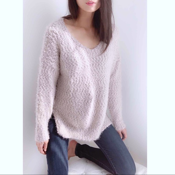 FUZZY SOFT KNIT SWEATER - DOVE - Picture 5 of 5